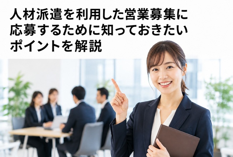 画像448：人材派遣を利用した営業募集に応募するために知っておきたいポイントを解説